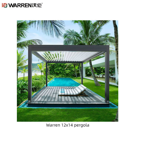 Warren 12x14 Louvered Roof Pergola With Patio Aluminum Canopy