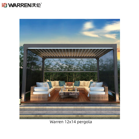 Warren 12x14 Louvered Roof Pergola With Patio Aluminum Canopy