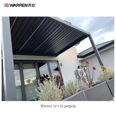 Warren 12x12 pergola with aluminum alloy waterproof roof gazebo