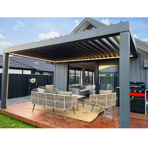 Warren 12x20 louvered pergola with aluminum alloy roof outdoor