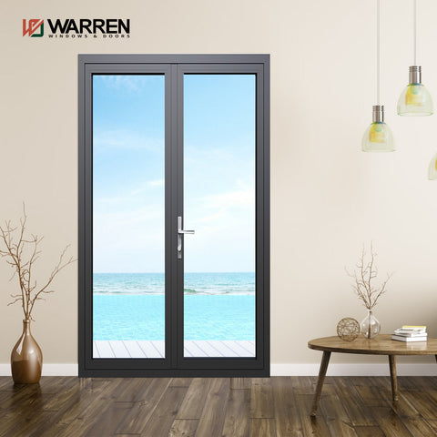 Warren 124x80 White French Doors Interior With Obscure Glass