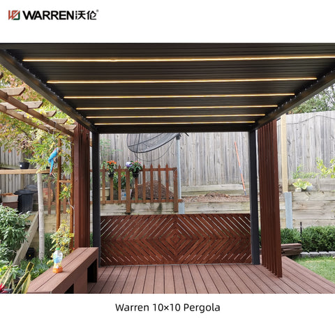 Warren 10x10 flat top pergola with aluminum alloy louvered roof