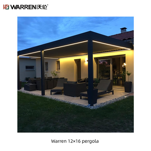 Warren 12x16 Deck with Pergola with Aluminum Alloy Shade for Gazebo