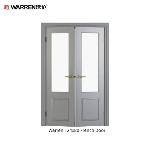 Warren 124x80 White French Doors Interior With Obscure Glass