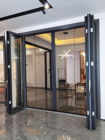 Warren Best Selling Aluminum Bi Folding Door Horizontal Opening Style Tempered Glass Cost